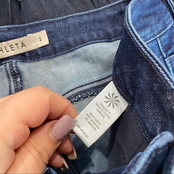 Athleta Sculptek Dark Wash Stretch Skinny Jeans Sculpting Denim Sz 2 - Picture 9 of 11
